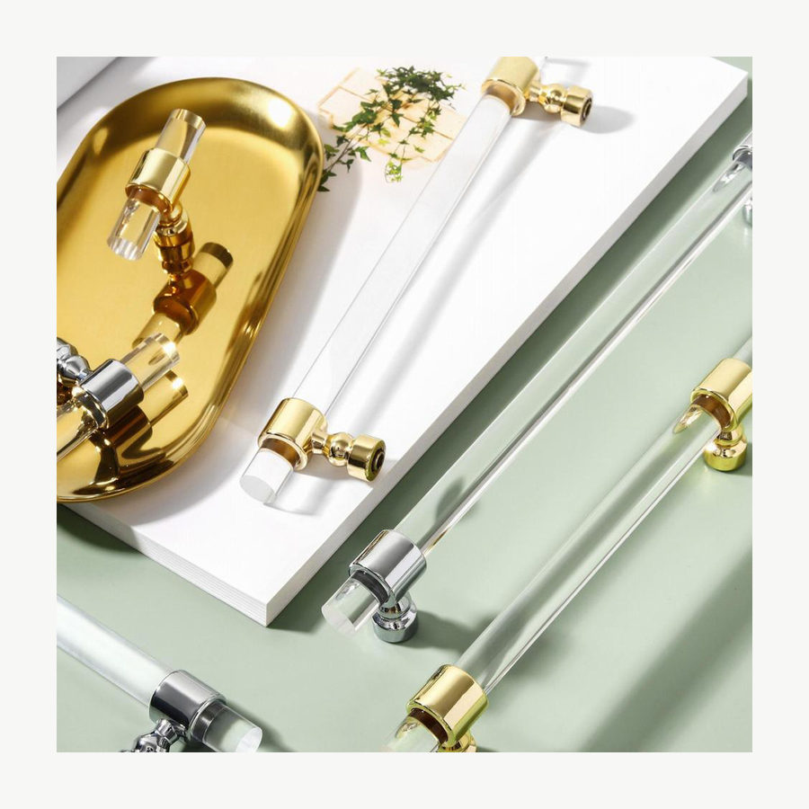 Acrylic Crystal Bar Pull - Crystal & Ceramic Pulls
