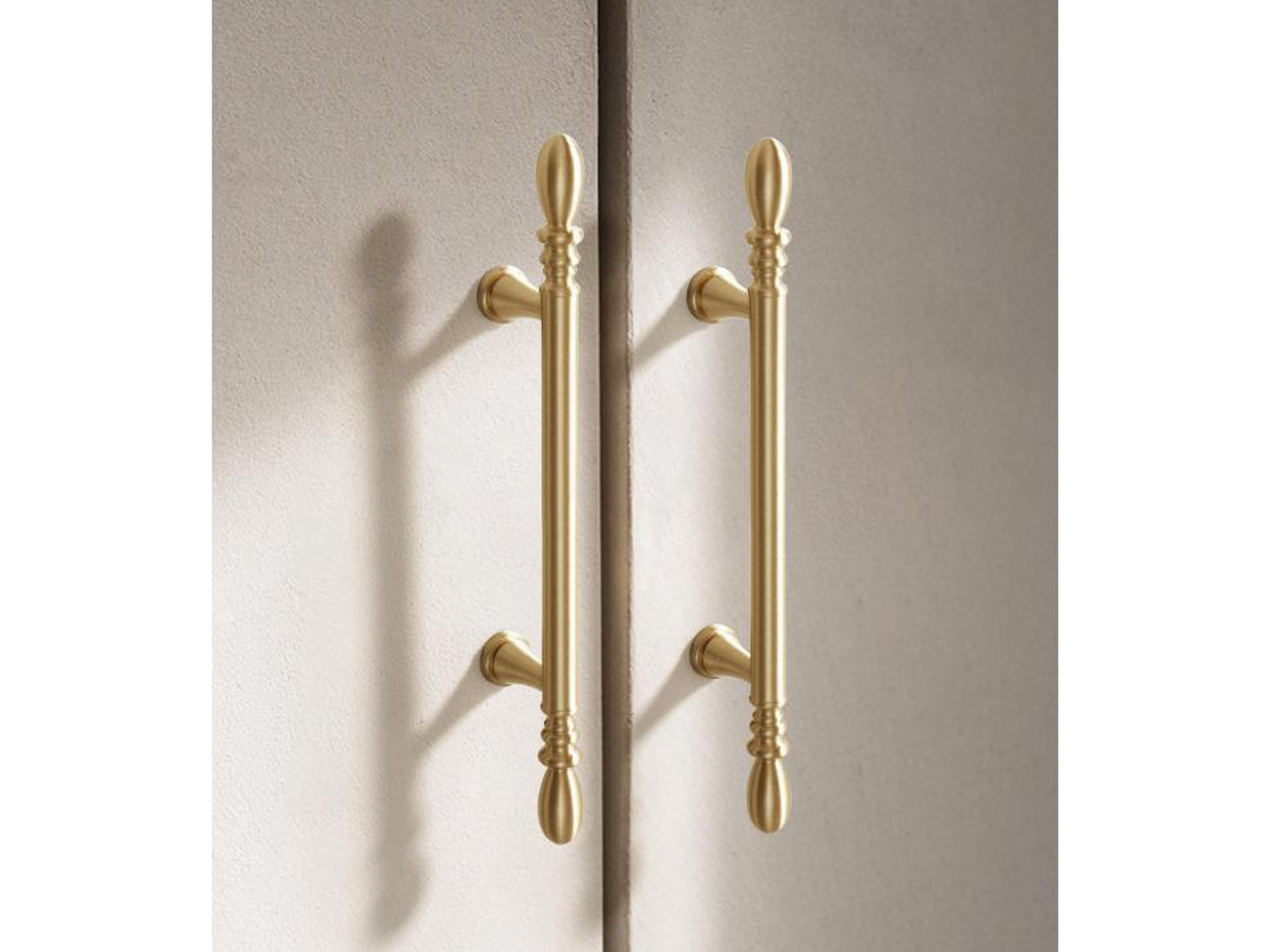 Solid Brass Bar Pull, Classic Profile - Solid brass cabinet hardware